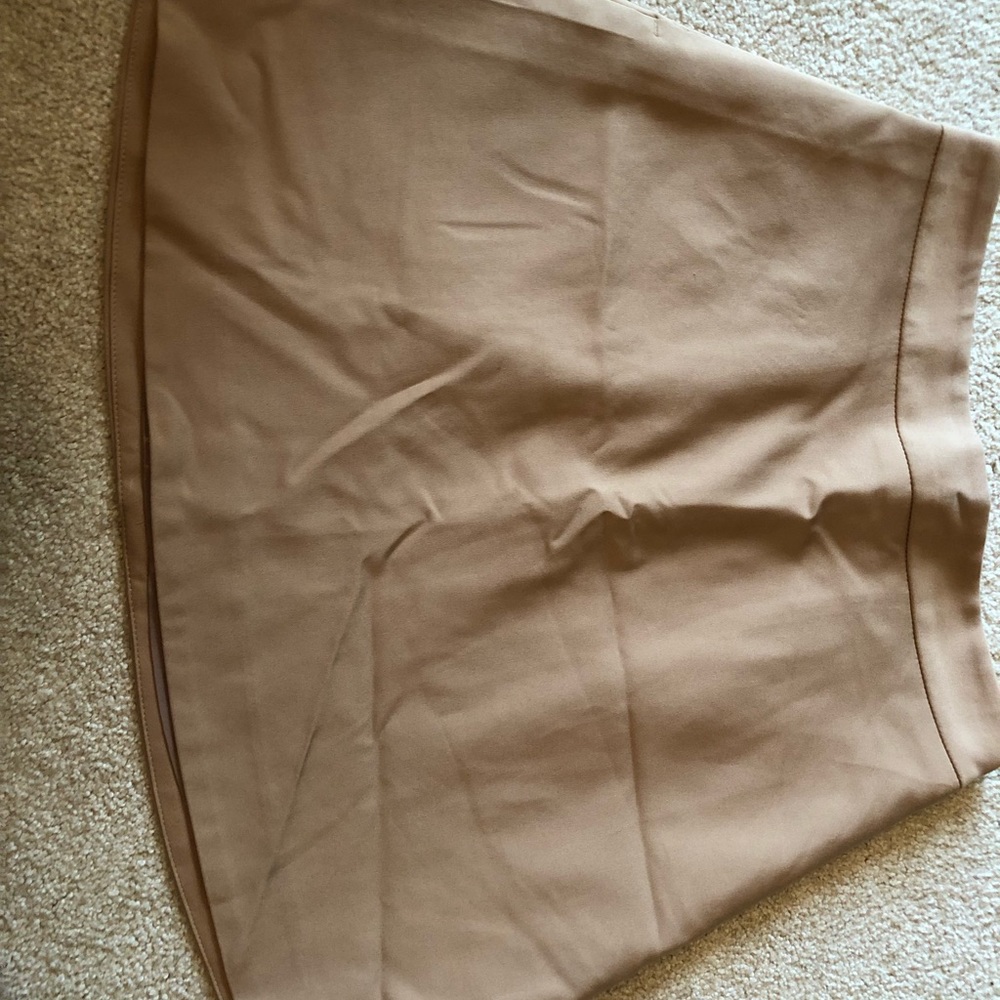 Express Beige Tan Camel Solid Back Zip Flare A Li… - image 3